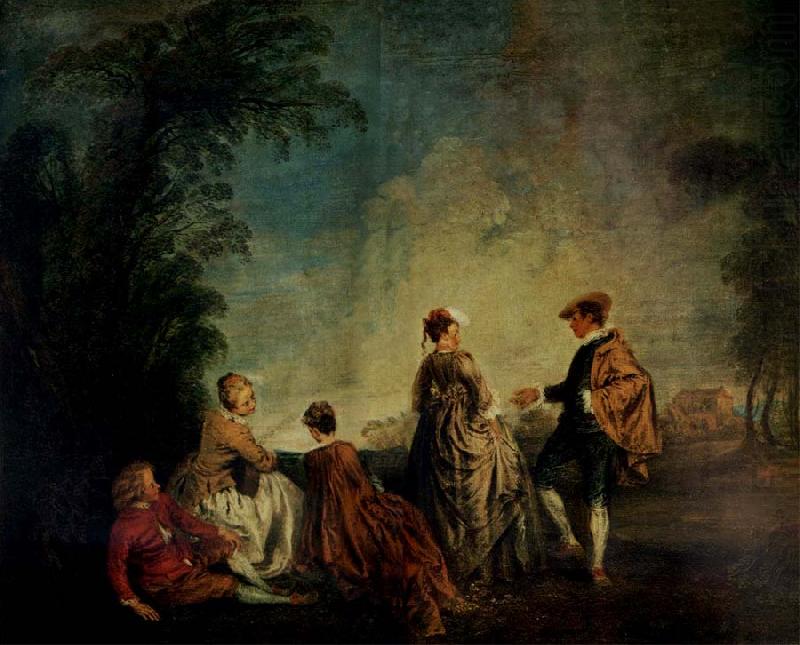 WATTEAU, Antoine An Embarrassing Proposal china oil painting image